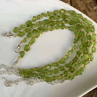 Lovely Natural Olivine Beaded Bracelet